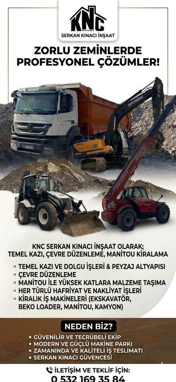 KNC Serkan Kınacı İnşaat hafriyat ve iş makineleri broşürü